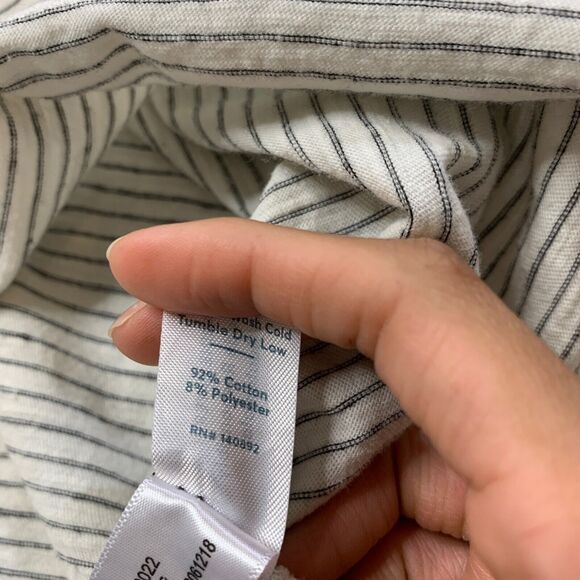 Marine Layer Shirt Mens Small White Black Henley Lightweight Cotton Blend Stripe - Picture 6 of 9